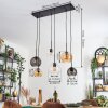 Koyoto Lampadario a sospensione, Lampada a sfera, Lampada a sospensione Ambrato, Chiaro, Grigio fumo, 6-Luci