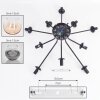 Koyoto Plafoniera, Lampada a sfera 81 cm Ambrato, Chiaro, Grigio fumo, 10-Luci