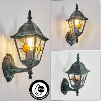 Naofe Lampada da parete per esterno, Applique Verde, Nero, 1-Luce