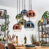 Koyoto Lampadario a sospensione, Lampada a sfera, Lampada a sospensione Blu, Verde, Chiaro, Ramato, 6-Luci