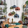 Koyoto Lampadario a sospensione, Lampada a sfera, Lampada a sospensione Blu, Verde, Chiaro, Ramato, 6-Luci