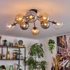 Gastor Plafoniera, Lampada a sfera Ambrato, Chiaro, Grigio fumo, 8-Luci