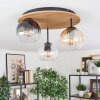 Koyoto Plafoniera, Lampada a sfera Écru, Nero, 3-Luci