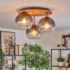 Koyoto Plafoniera, Lampada a sfera Écru, Nero, 3-Luci