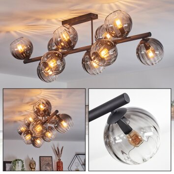 Koyoto Plafoniera, Lampada a sfera Chiaro, Grigio fumo, 10-Luci