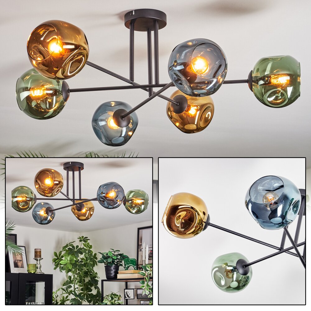 Ripoll Plafoniera, Lampada a sfera Blu, Oro, Verde, 6-Luci main product photo