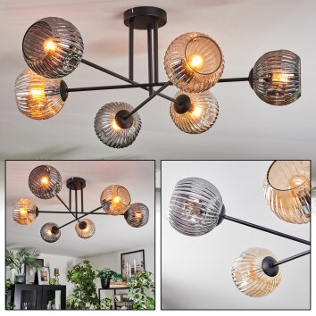Ripoll Plafoniera, Lampada a sfera Ambrato, Grigio fumo, 6-Luci