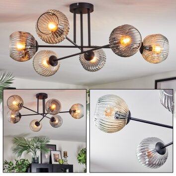 Ripoll Plafoniera, Lampada a sfera Ambrato, Chiaro, Grigio fumo, 6-Luci