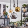 Ripoll Lampadario a sospensione, Lampada a sfera, Lampada a sospensione a cluster Ambrato, Cromo, Oro, Grigio fumo, 4-Luci