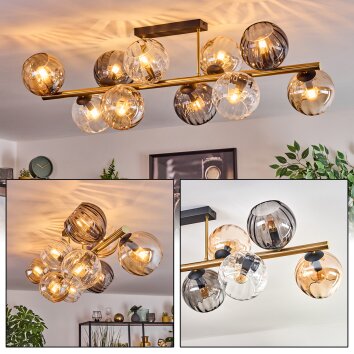 Koyoto Plafoniera, Lampada a sfera Oro, Nero, 10-Luci