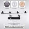 Koyoto Lampadario a sospensione, Lampada a sfera, Lampada a sospensione Ambrato, Chiaro, Grigio fumo, 4-Luci