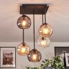 Koyoto Plafoniera, Lampada a sfera Ambrato, Chiaro, Grigio fumo, 5-Luci