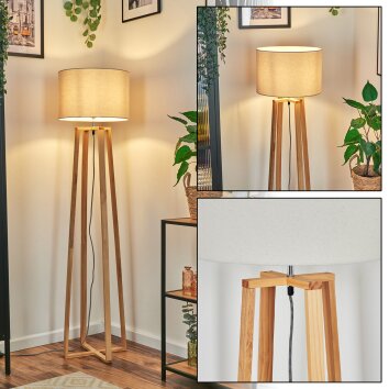 Soungou Lampada da terra Cromo, Écru, 1-Luce