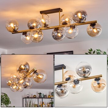 Gastor Plafoniera, Lampada a sfera Oro, Nero, 10-Luci