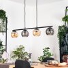Koyoto Lampadario a sospensione, Lampada a sfera, Lampada a sospensione Ambrato, Grigio fumo, 4-Luci