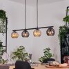 Koyoto Lampadario a sospensione, Lampada a sfera, Lampada a sospensione Ambrato, Grigio fumo, 4-Luci