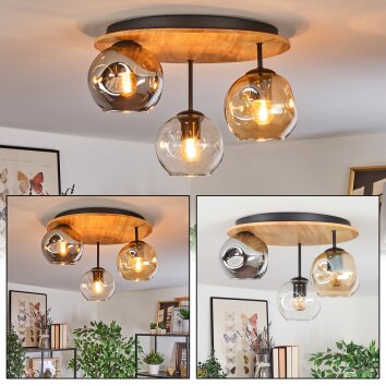Ripoll Plafoniera, Lampada a sfera Écru, Nero, 3-Luci