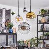 Ripoll Lampadario a sospensione, Lampada a sfera, Lampada a sospensione a cluster Ambrato, Cromo, Oro, Chiaro, Grigio fumo, 4-Luci