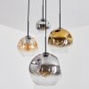 Ripoll Lampadario a sospensione, Lampada a sfera, Lampada a sospensione a cluster Ambrato, Cromo, Oro, Chiaro, Grigio fumo, 4-Luci