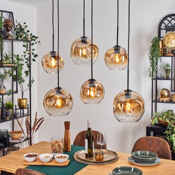 Ripoll Lampadario a sospensione, Lampada a sfera, Lampada a sospensione Ambrato, Chiaro, 6-Luci