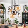 Gastor Lampadario a sospensione, Lampada a sfera, Lampada a sospensione Ambrato, Cromo, Chiaro, Grigio fumo, 8-Luci