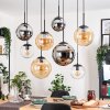 Gastor Lampadario a sospensione, Lampada a sfera, Lampada a sospensione Ambrato, Cromo, Chiaro, Grigio fumo, 8-Luci
