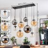 Gastor Lampadario a sospensione, Lampada a sfera, Lampada a sospensione Ambrato, Cromo, Chiaro, Grigio fumo, 8-Luci