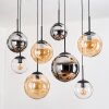 Gastor Lampadario a sospensione, Lampada a sfera, Lampada a sospensione Ambrato, Cromo, Chiaro, Grigio fumo, 8-Luci