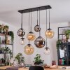 Gastor Lampadario a sospensione, Lampada a sfera, Lampada a sospensione Ambrato, Cromo, Chiaro, Grigio fumo, 8-Luci