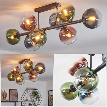 Gastor Plafoniera, Lampada a sfera Blu, Verde, Chiaro, Ramato, 8-Luci