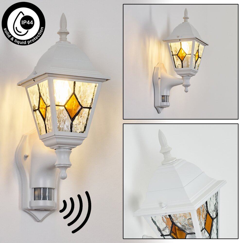 Naofe Lampada da parete per esterno, Applique Bianco, 1-Luce, Sensori di movimento main product photo