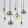 Koyoto Lampadario a sospensione, Lampada a sfera, Lampada a sospensione Ambrato, Chiaro, Grigio fumo, 8-Luci