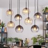 Koyoto Lampadario a sospensione, Lampada a sfera, Lampada a sospensione Ambrato, Chiaro, Grigio fumo, 8-Luci