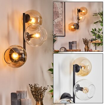 Koyoto Lampada a sfera, Applique Ambrato, Chiaro, 3-Luci