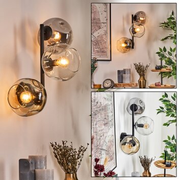 Ripoll Lampada a sfera, Applique Ambrato, Chiaro, Grigio fumo, 3-Luci