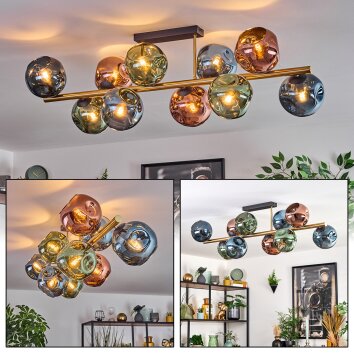 Ripoll Plafoniera, Lampada a sfera Oro, Nero, 10-Luci