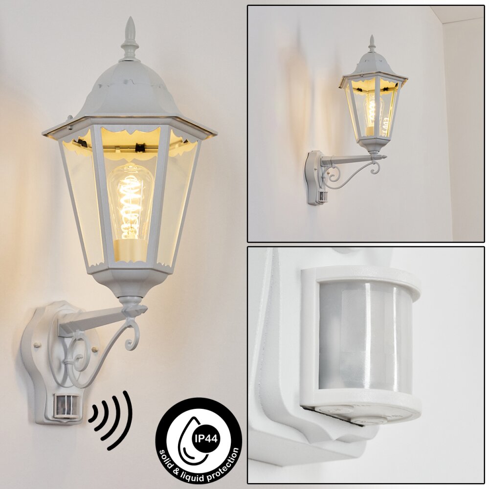 Hongkong Lampada da parete per esterno, Applique Bianco, 1-Luce, Sensori di movimento main product photo