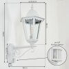 Hongkong Lampada da parete per esterno, Applique Bianco, 1-Luce, Sensori di movimento