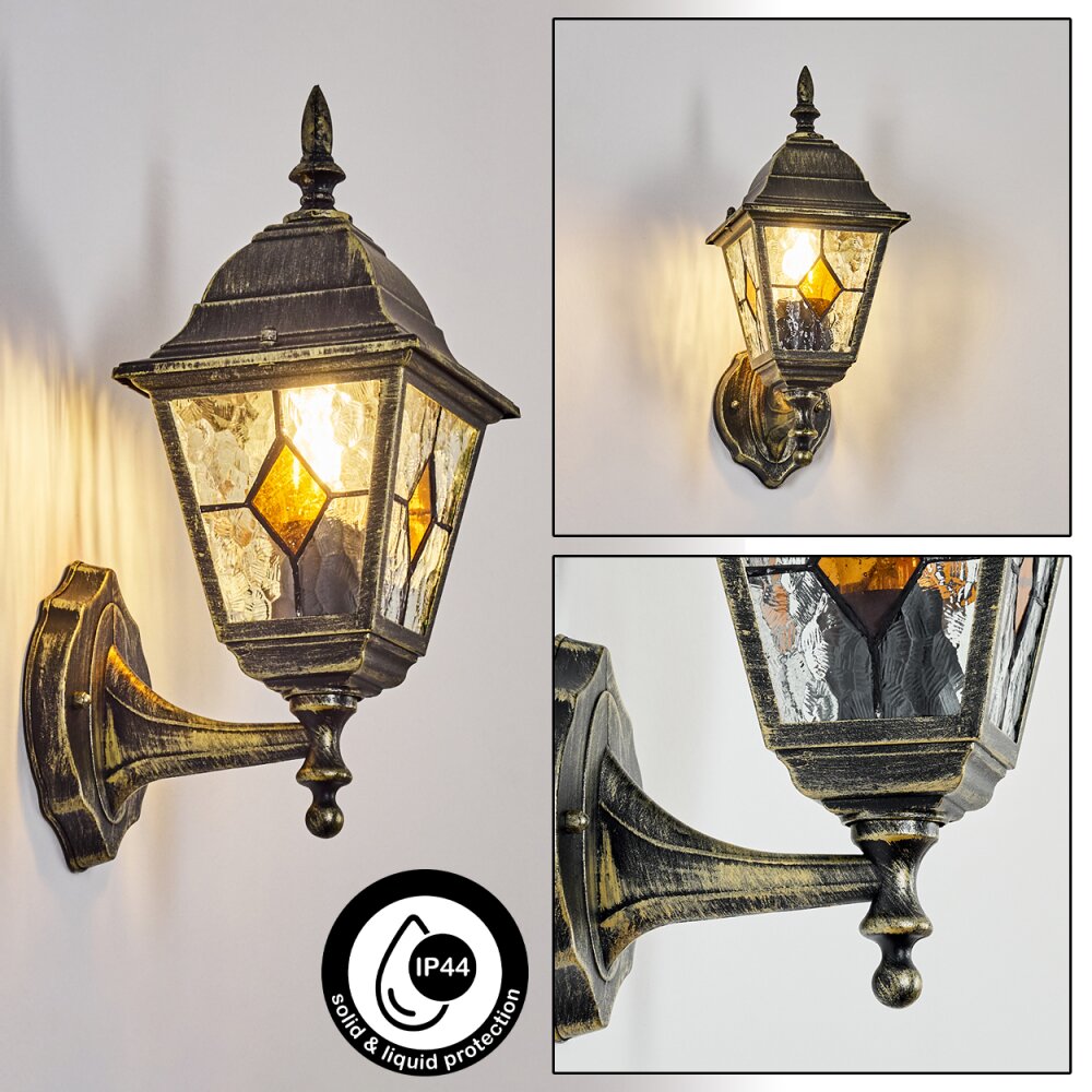 Naofe Lampada da parete per esterno, Applique Marrone, Oro, 1-Luce main product photo
