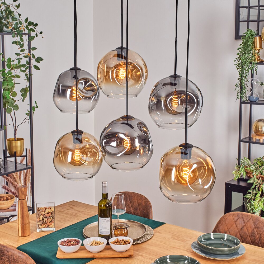 Ripoll Lampadario a sospensione, Lampada a sfera, Lampada a sospensione Ambrato, Chiaro, Grigio fumo, 6-Luci main product photo
