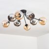 Koyoto Plafoniera, Lampada a sfera 86 cm Ambrato, Cromo, Grigio fumo, 8-Luci