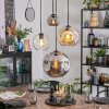 Ripoll Lampadario a sospensione, Lampada a sfera, Lampada a sospensione a cluster Ambrato, Cromo, Chiaro, Grigio fumo, 4-Luci