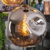 Ripoll Lampadario a sospensione, Lampada a sfera, Lampada a sospensione a cluster Ambrato, Cromo, Chiaro, Grigio fumo, 4-Luci