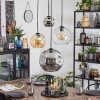 Ripoll Lampadario a sospensione, Lampada a sfera, Lampada a sospensione a cluster Ambrato, Cromo, Chiaro, Grigio fumo, 4-Luci