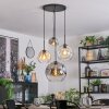 Ripoll Lampadario a sospensione, Lampada a sfera, Lampada a sospensione a cluster Ambrato, Cromo, Chiaro, Grigio fumo, 4-Luci