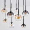 Koyoto Lampadario a sospensione, Lampada a sfera, Lampada a sospensione Ambrato, Chiaro, Grigio fumo, 8-Luci