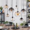 Koyoto Lampadario a sospensione, Lampada a sfera, Lampada a sospensione Ambrato, Chiaro, Grigio fumo, 8-Luci