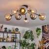 Koyoto Plafoniera, Lampada a sfera 86 cm Ambrato, Cromo, Chiaro, Grigio fumo, 8-Luci
