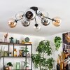 Koyoto Plafoniera, Lampada a sfera 86 cm Ambrato, Cromo, Chiaro, Grigio fumo, 8-Luci
