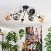 Koyoto Plafoniera, Lampada a sfera 86 cm Ambrato, Cromo, Chiaro, Grigio fumo, 8-Luci